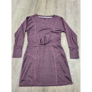 Athleta Dress Give It Your All Knee Long Sleeve Drawstring Hiking Dark Red Small